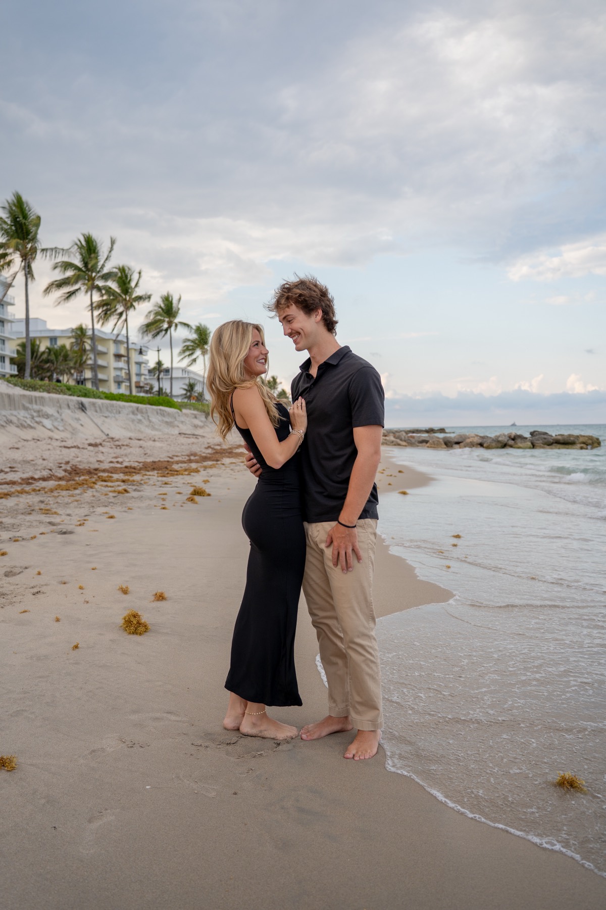 Couple on the beach at sunset